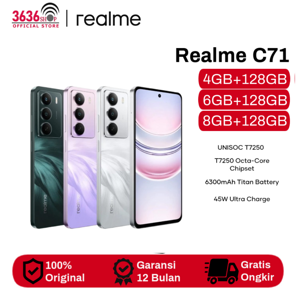Jual Realme C71 NFC [4GB+128GB] [6GB+128GB] [8GB+128GB] Battery