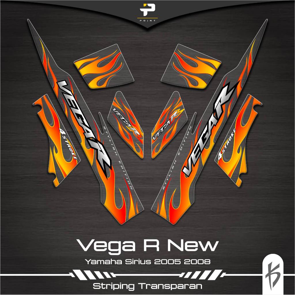 Jual YAMAHA VEGA R NEW STRIPING TRANSPARAN K8 STIKER BENING STICKER ...