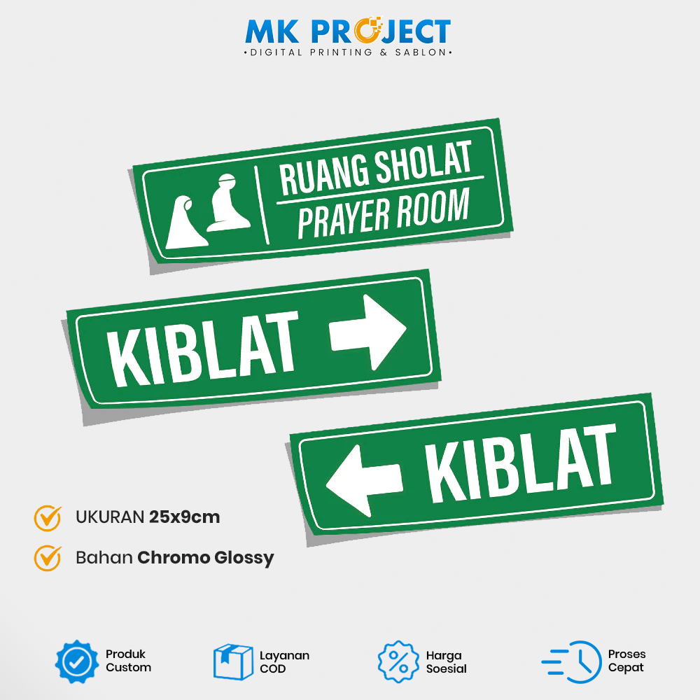 Jual STICKER KIBLAT RUANG SHOLAT MASJID MUSHOLA / STIKER TEMPAT WUDHU ...