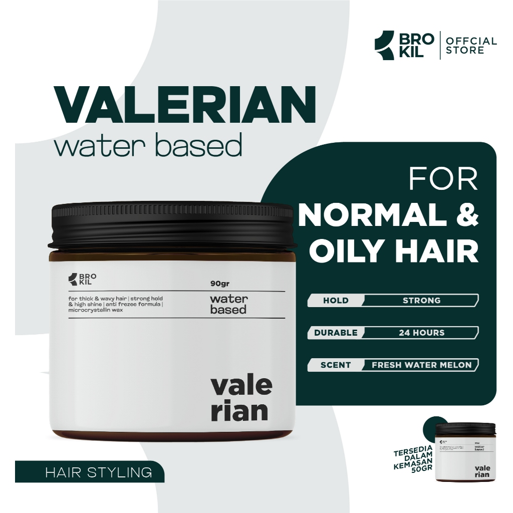Jual Brokil Hair Styling Valerian Pomade Waterbased Pomed Rambut Pria ...