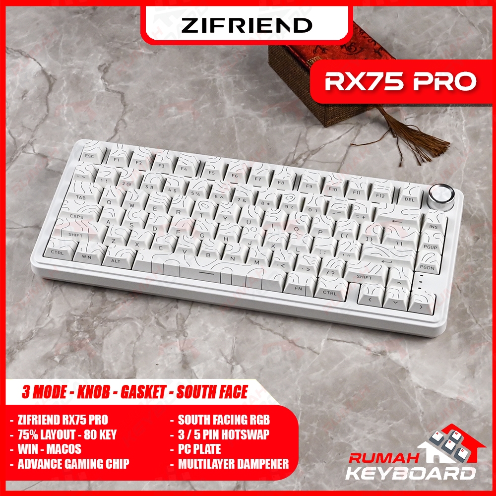 Jual ZIFRIEND RX75 PRO - 75% - 3 Mode - Gasket Mount - 3/5 PIN Hotswap ...