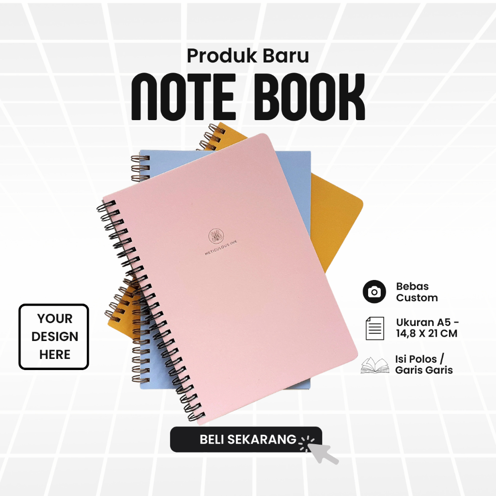 Jual Notebook Custom A5 Spiral/Notes Custom B5 - Isi Garis/Line ...