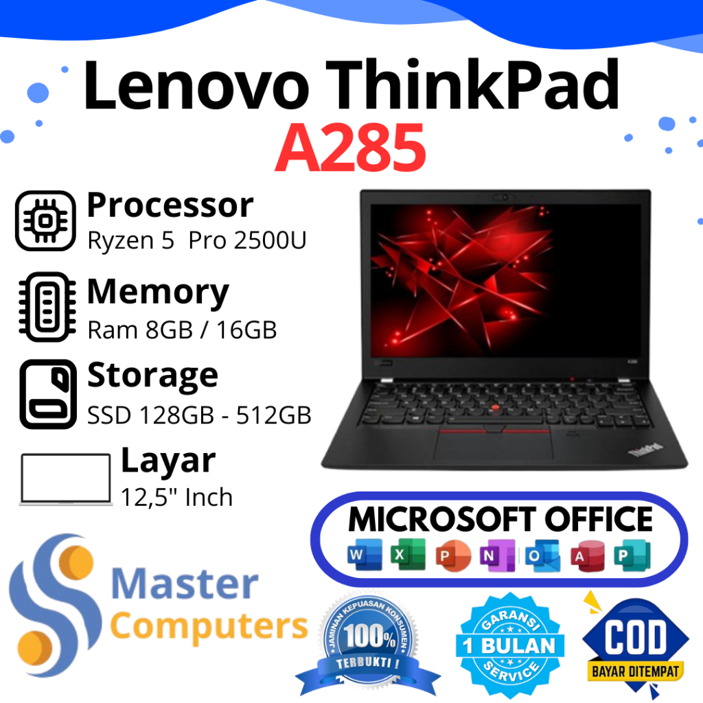 Jual Lenovo ThinkPad A285 AMD Ryzen 5 PRO Ram 8GB SSD 128GB / 256GB ...