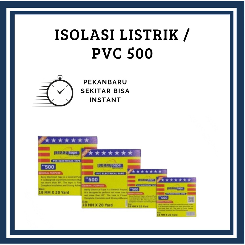 Jual SOLATIP LISTRIK / PVC ELECTRICAL TAPE BERRY 500 / Isolasi Listrik ...