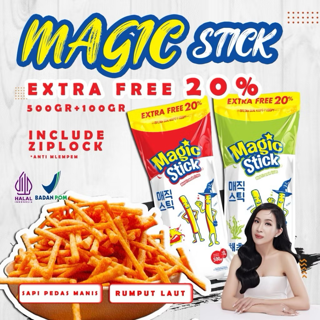 Jual [COD] Magic Stick Total 600g rasa sapi pedas manis dan rumput laut ...