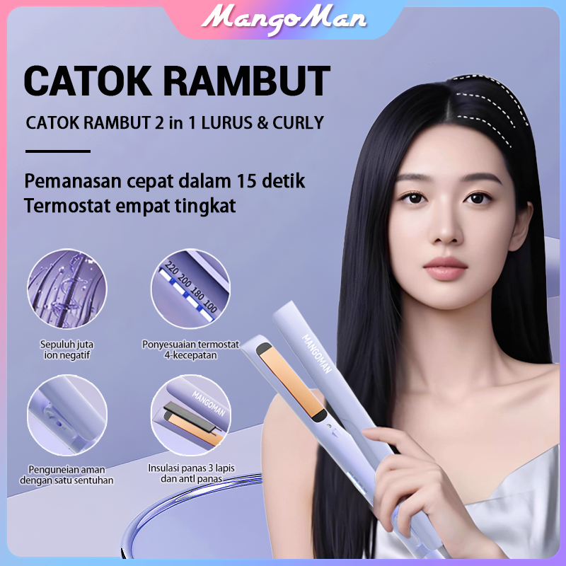 Jual MANGOMAN 2 in 1 Catokan Rambut Keriting Ion Negatif Keramik ...
