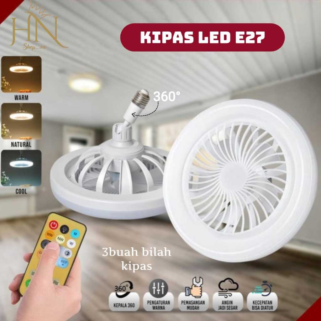Jual Kipas langit plus lampu LED Ceiling Fan with Remote Control ...