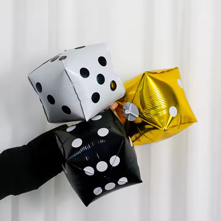 Jual Balon Foil 4D Dadu Jumbo Dice/Balon Bentuk Kubus Dadu Clubs Spades ...