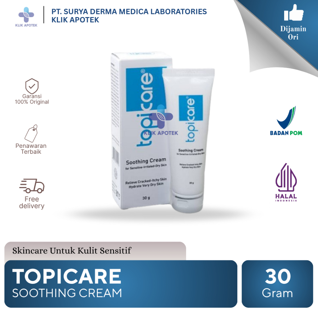 Jual Topicare CERAMIDE SOOTHING CREAM 30gr/100gr Original / Krim Kulit ...