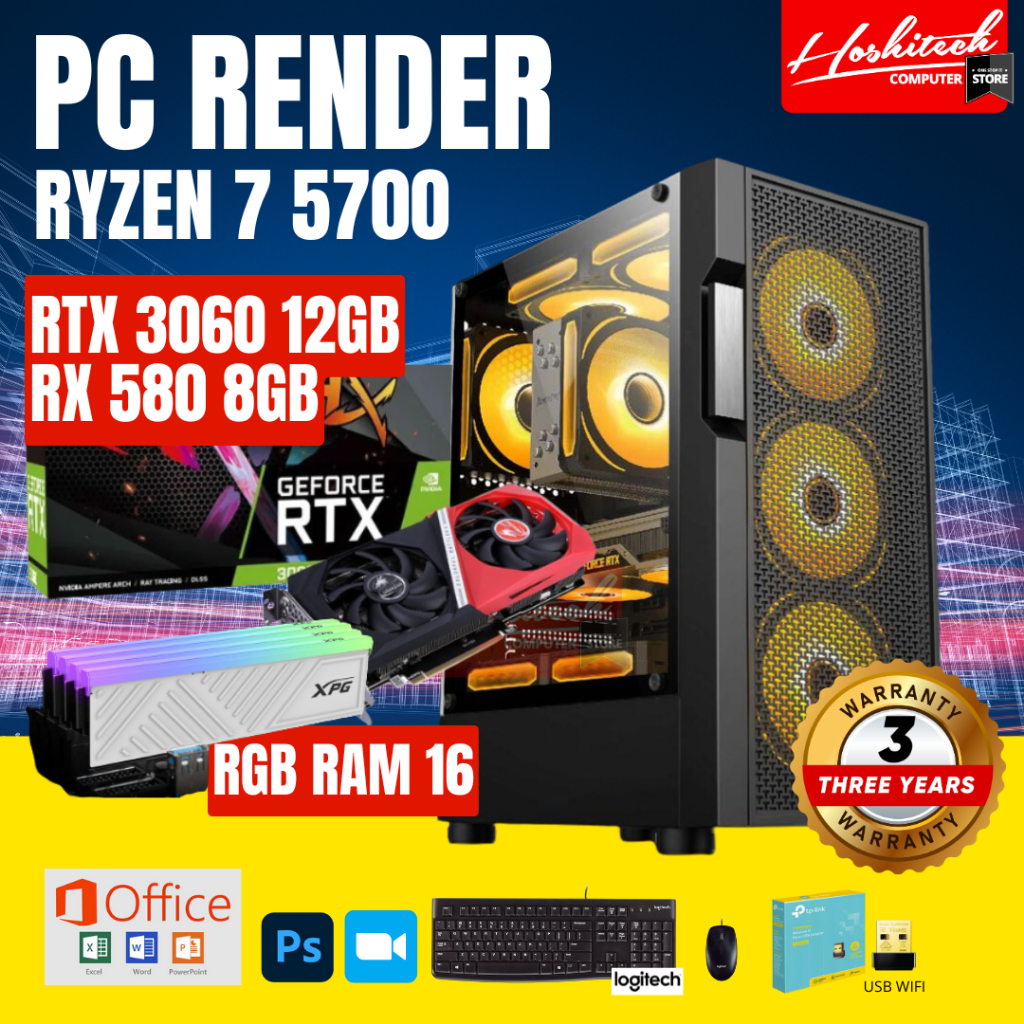 Jual PC GAMING EDITING RYZEN 7 5700 VGA RTX 3060 / RX 580 8GB | Shopee ...