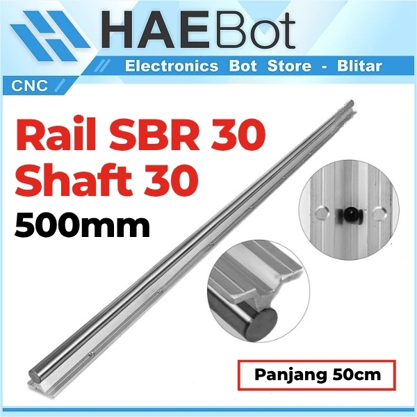 Jual [HAEBOT] Rail SBR30 Rel Linear Shaft As 30mm 50cm Stainless CNC ...