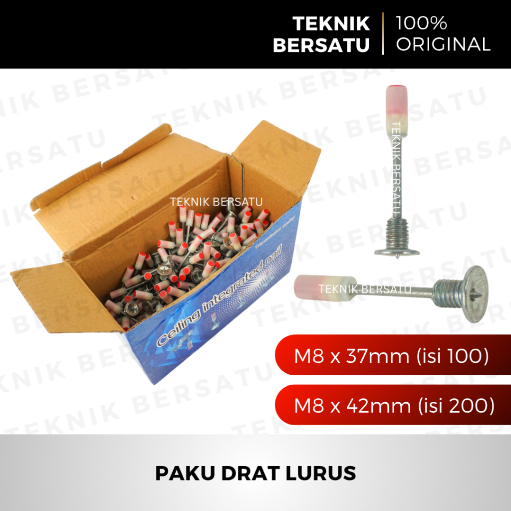 Jual Paku Beton Ramset Drat Lurus M8 x 37mm 42mm (200 Pcs) Powder ...