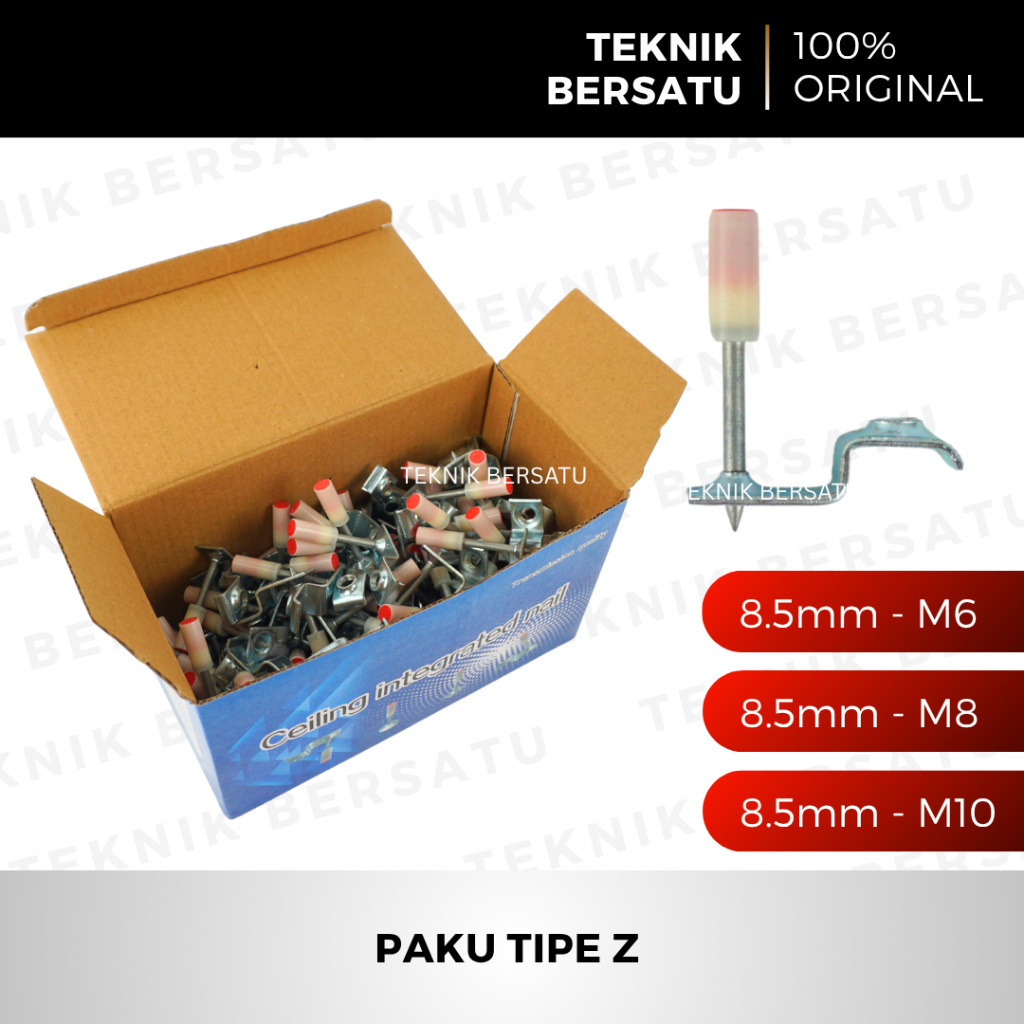 Jual Paku Beton Ramset Tipe Z 8.5mm x M6 M8 M10 (100 Pcs) - Powder ...