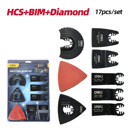 Jual Deli Multi Tool Blade Sets 17 Pcs EDH-BDJ017-EH1 | Shopee Indonesia