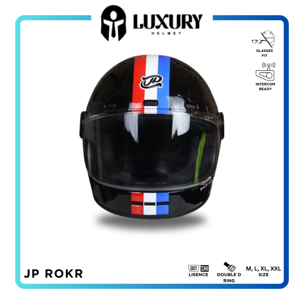 Jual Helm JP ROKR RK02 Fullface Classic Retro | Shopee Indonesia