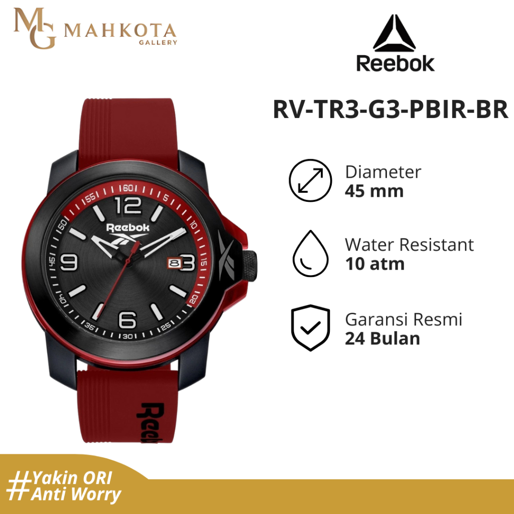 Jual Jam Tangan Pria Reebok RV-TR3-G3-PBIR-BR Strap Karet Original ...