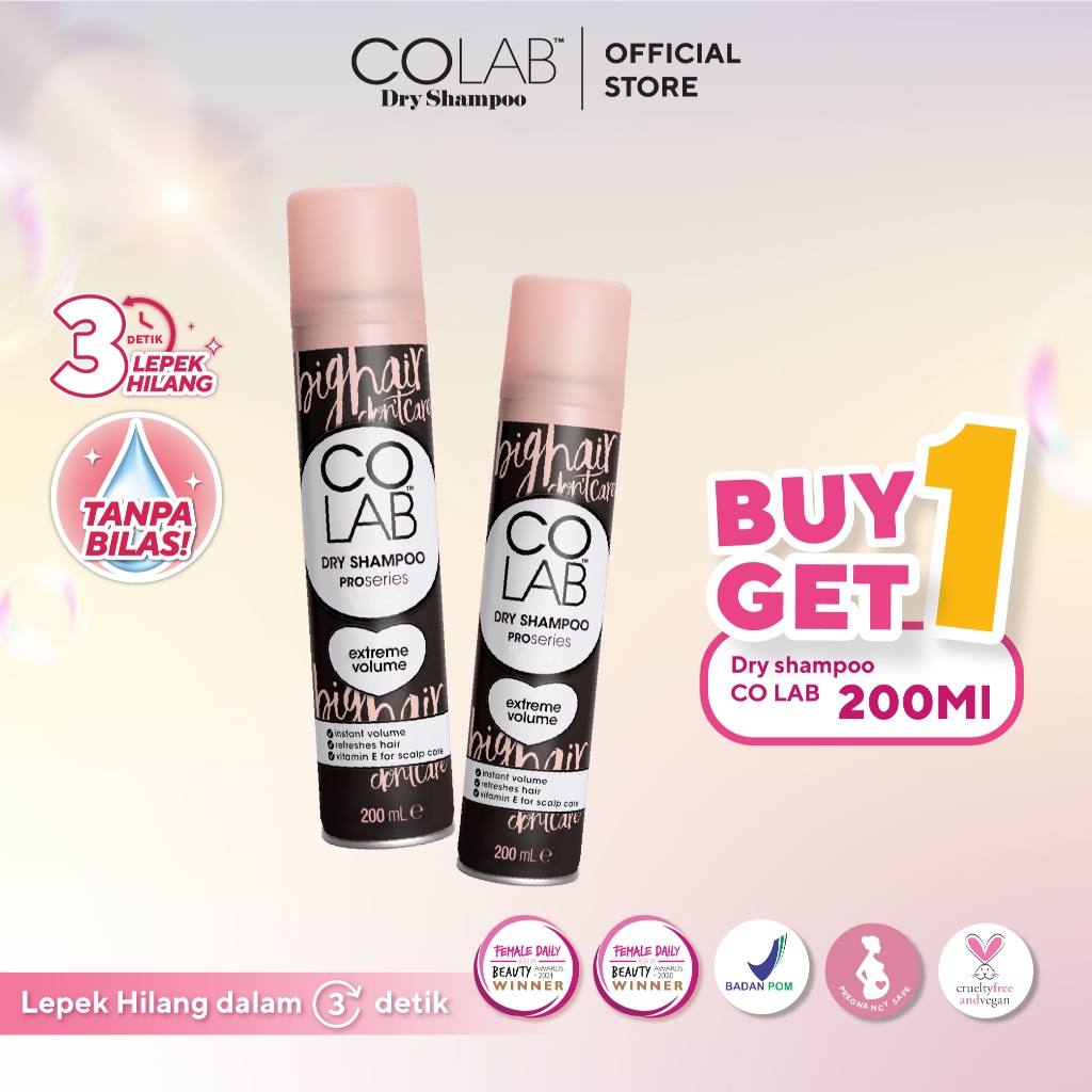 Jual BUY 1 GET 1 COLAB Dry Shampoo Volume 200ml 