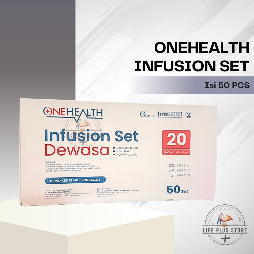 Jual Onehealth Infus Set Dewasa 1 Box isi 50 Pcs / Infusion Set ...