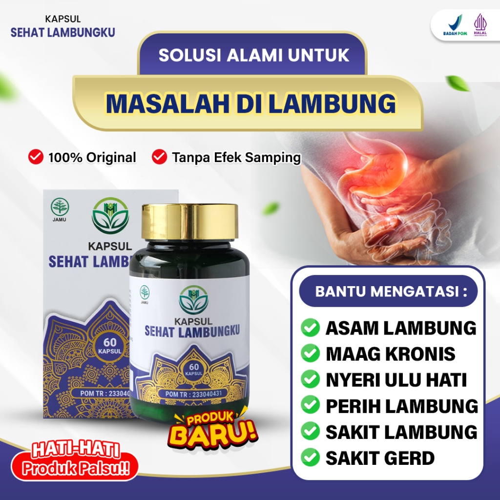 Sehat Lambungku Original 100% Asli Obat asam Lambung, Sakit Maag Kronis, Gerd, Gasritid, Perut kembung, Mual Dan Terasa Ingin Muntah