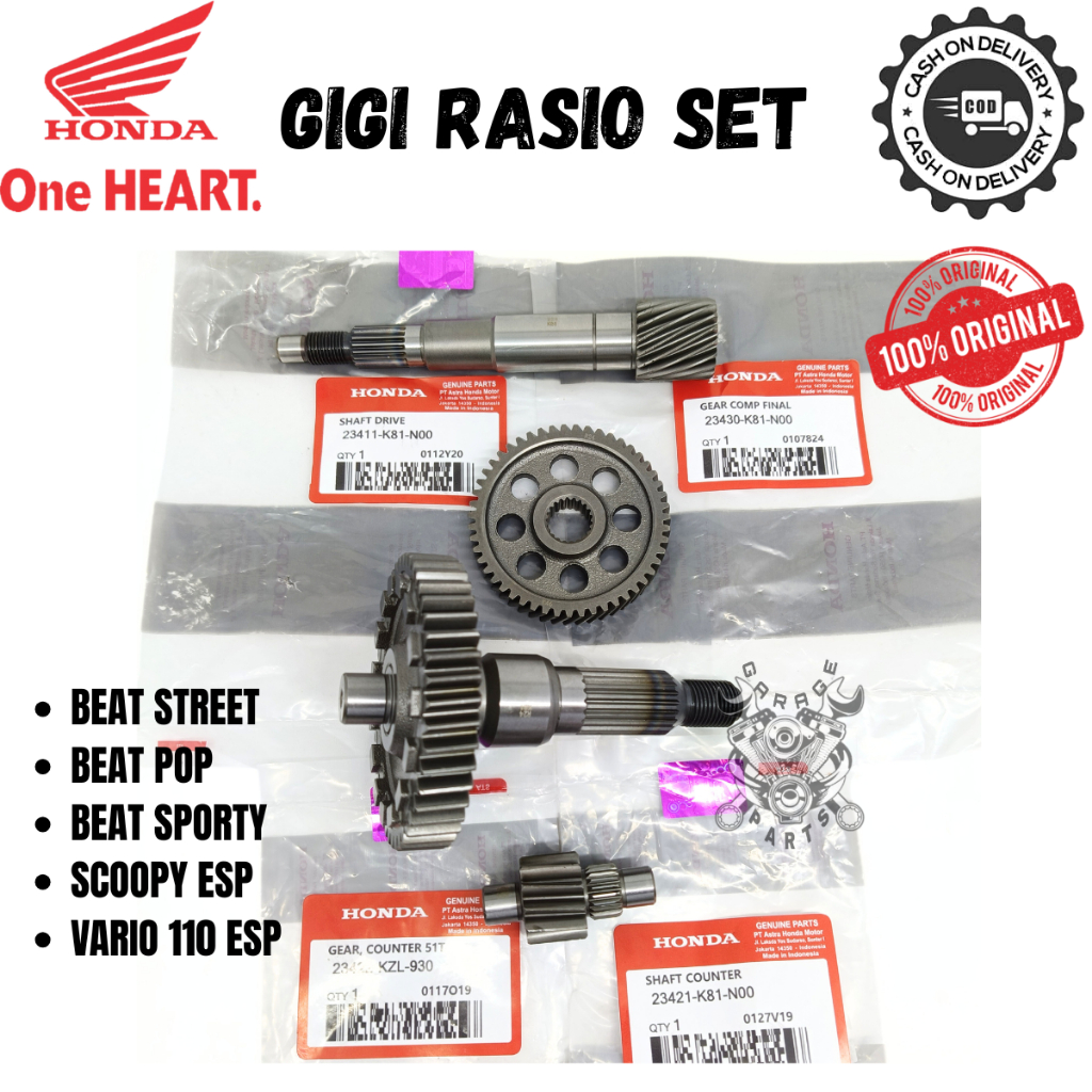 Jual GIGI GEAR RASIO SET K81 KOMPLIT 4 MACAM ASLI ORIGINAL HONDA AHM ...