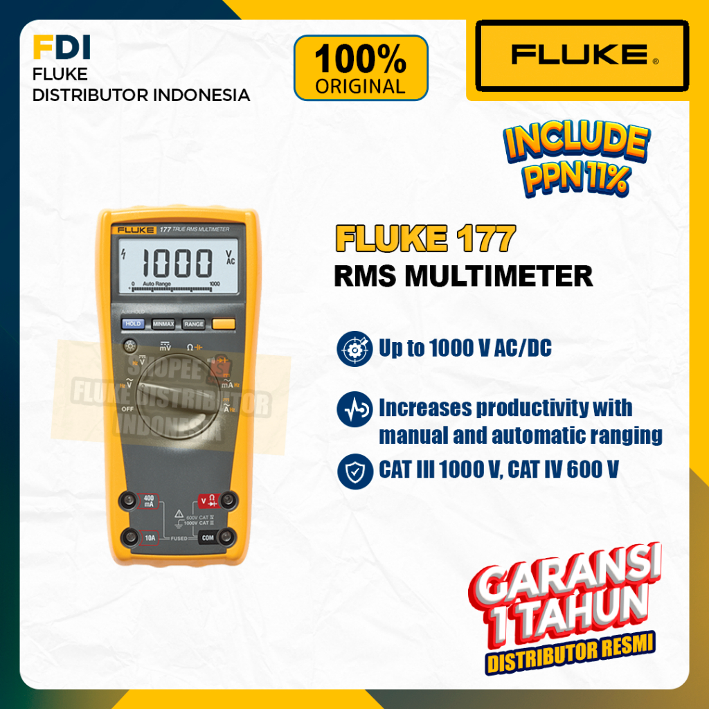 Jual Fluke 177 True-RMS Digital Multimeter EJKCT | Shopee Indonesia