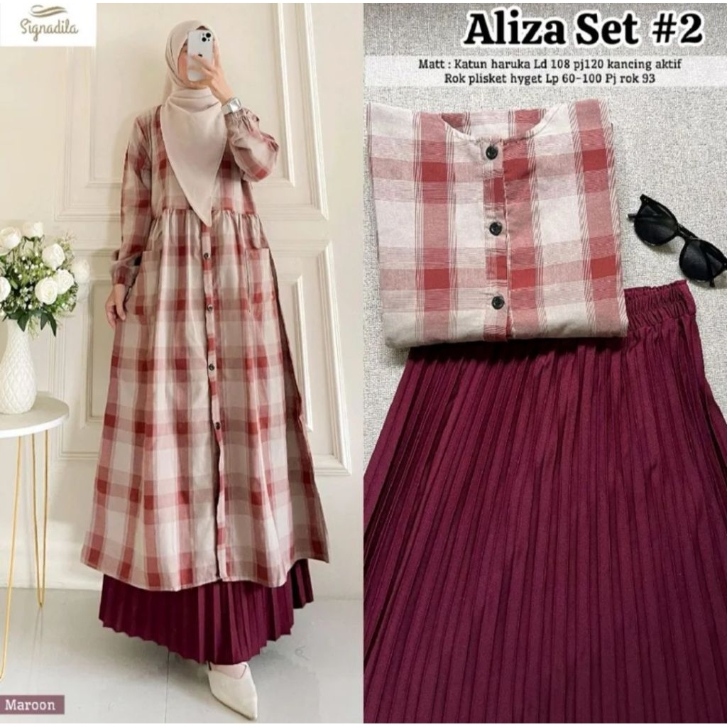 Jual Aliza set#2 Setelan Tunik&rok bahan katun haruka | Shopee Indonesia