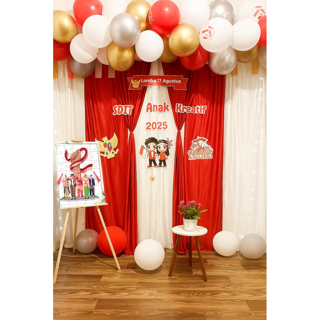 Jual Backdrop Dekorasi 17 Agustus Merah Putih Lengkap DIY Custom ...