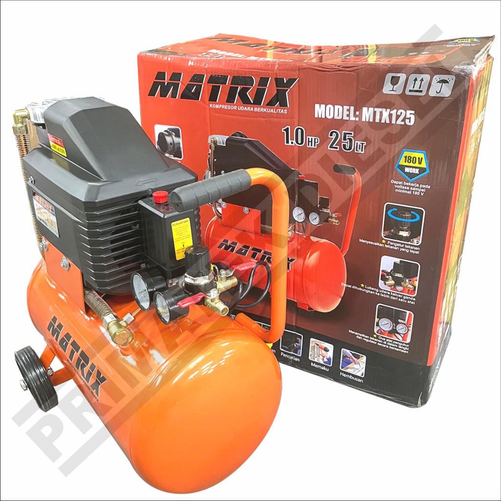 Jual (MATRIX MTX-125) Mesin Kompresor MATRIX 25L 1HP MTX125 / Air ...