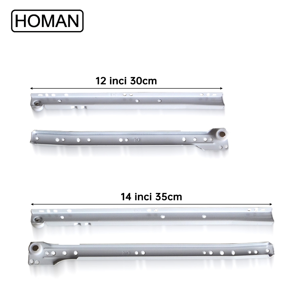 Jual drawer guides Drawer slides Slide laci panduan laci 30cm 35cm 12 ...