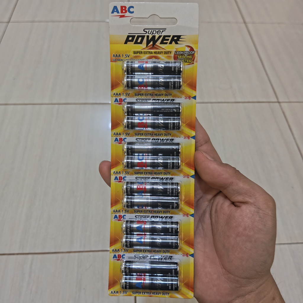 Jual BATERAI BATRE BATTERY ABC SUPER POWER AAA / A3 1.5V ( ISI 12PCS ...