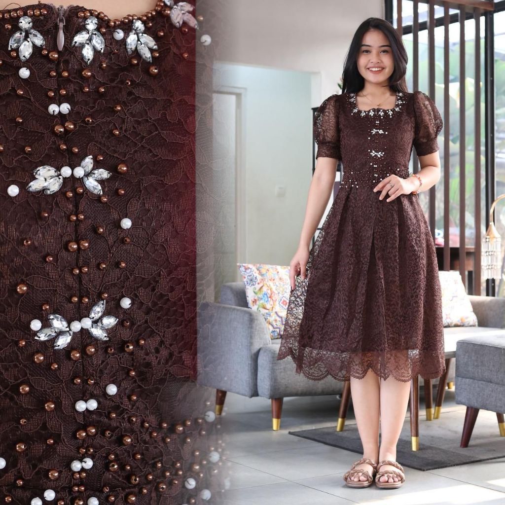 model dress brokat modern untuk pesta Jual Gisella Dress Payet Gaun Pesta Jahit Tangan DRESS BROKAT PESTA PAYET  MUTIARA PREMIUM MODEL BARU 2025 / DRES MIDI NATAL LENGAN PENDEK WANITA  KRISTEN KRISTIANI KEGEREJA IBADAH / BAJU GAUN KONDANGAN
