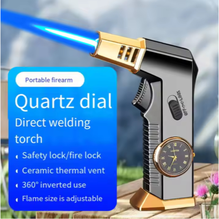 Jual Korek Api Gas Torch Las Blow BBQ Plus Jam Lock Mancis Unik ...
