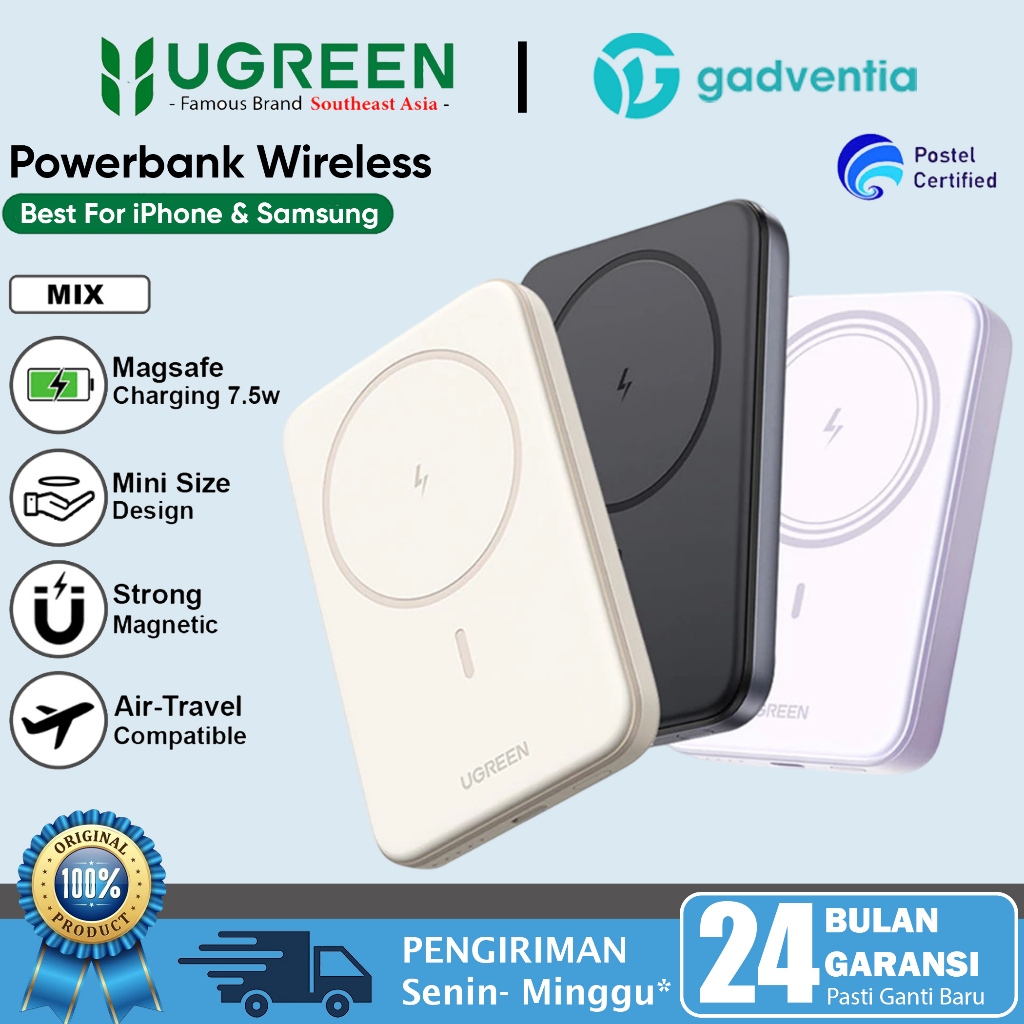 Jual UGREEN Magnetic PowerBank Magsafe iPhone Wireless Charger