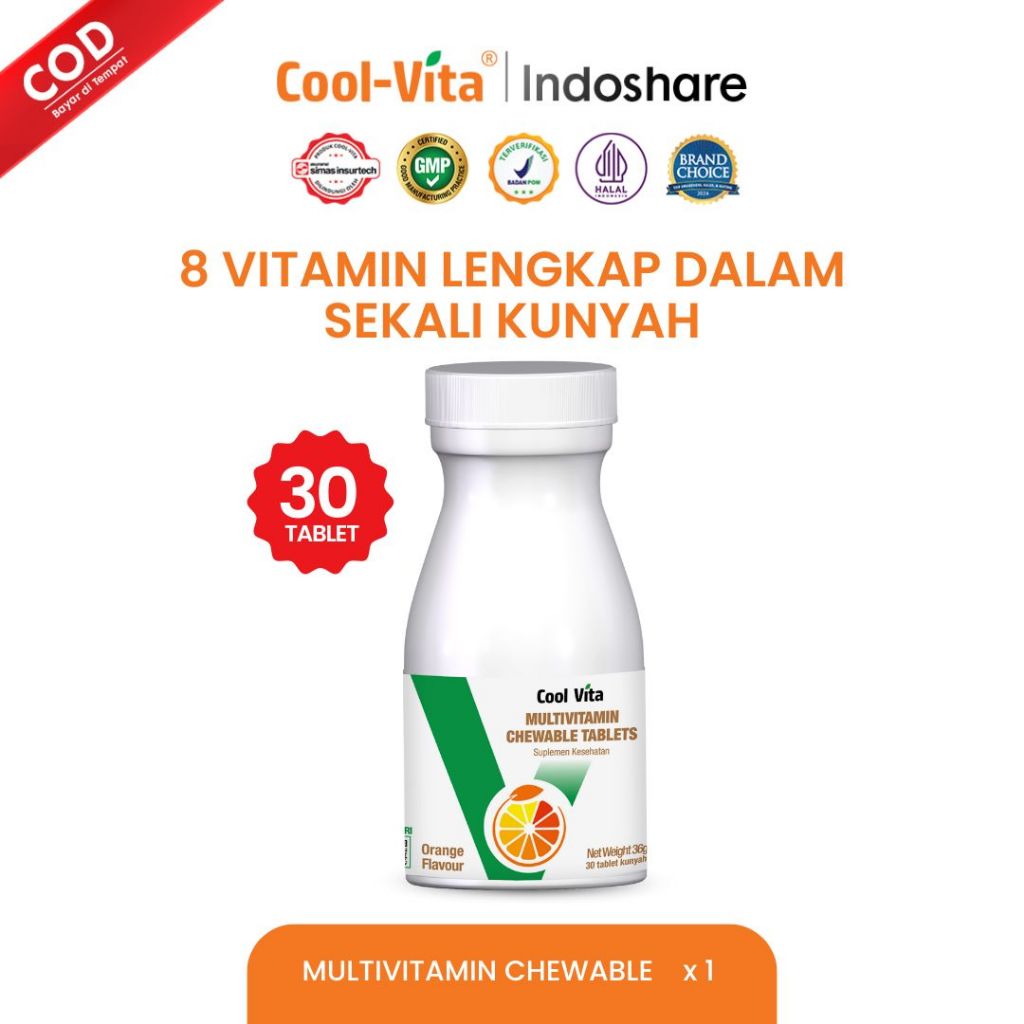 Jual [LIVE] Cool-Vita Multi-Vitamin Chewable Suplemen Makanan 30 ...