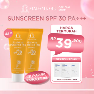 [GRATIS 3 HADIAH] [COMING BACK] 2X Madame Gie Madame Protect Me Sunscreen SPF 30 PA +++ 50ml With Calendula - Skincare Sunblock