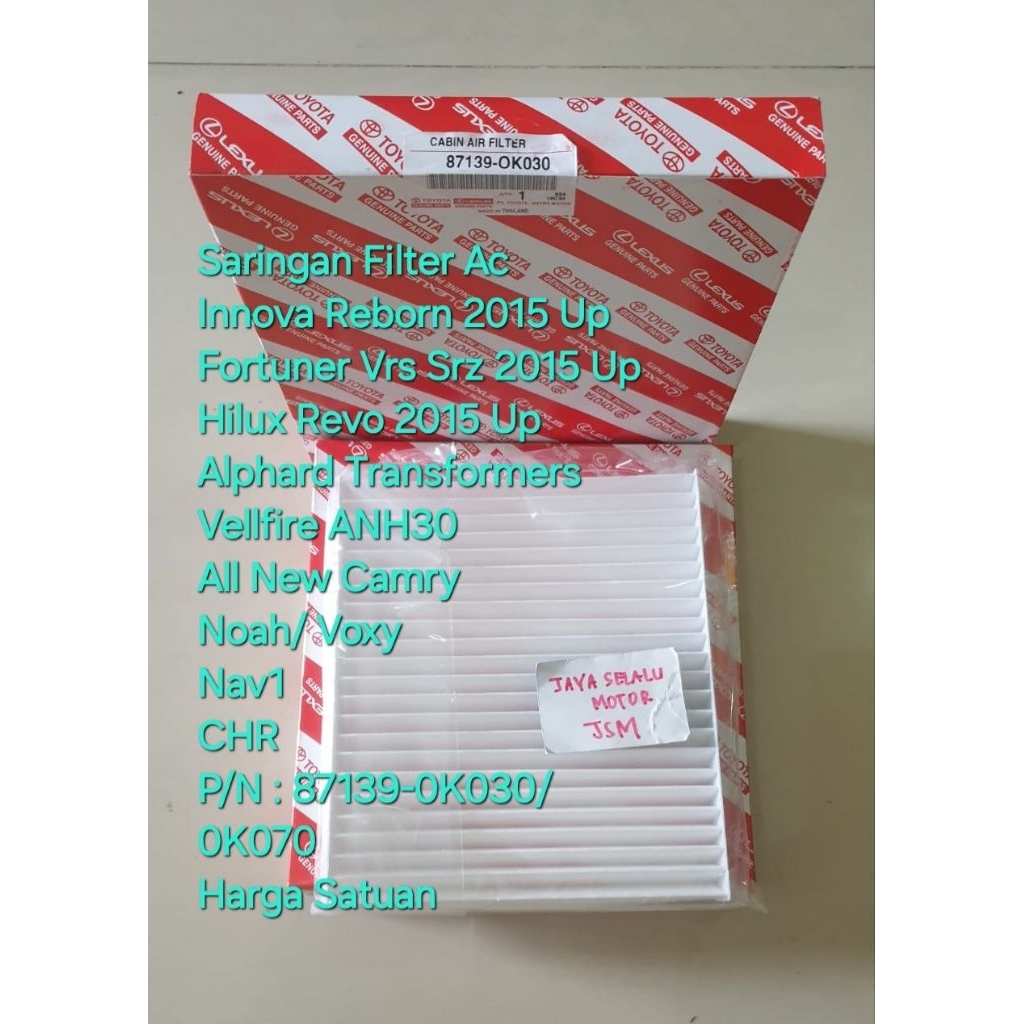 Jual Filter Ac Cabin Saringan Udara Kabin Toyota Inova New Innova ...