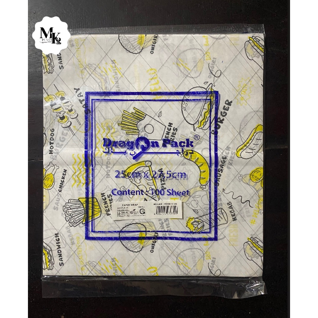 Jual Kertas Nasi Motif 25x27,5 Cm Paper Wrap 100 Pcs Printing Laminasi ...