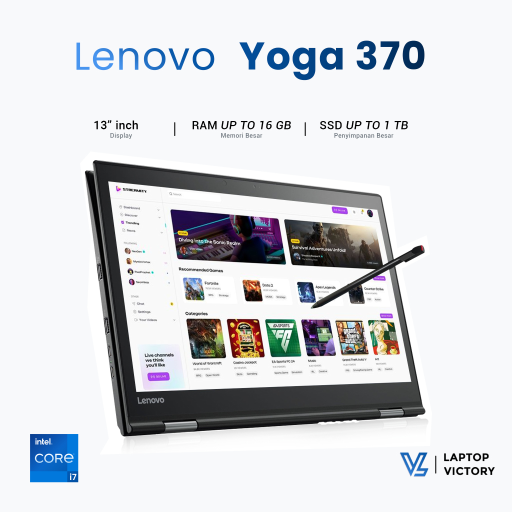 Lenovo Yoga 370 - PC portable i7, 32 Go RAM, SSD 500 Go, écran tactile