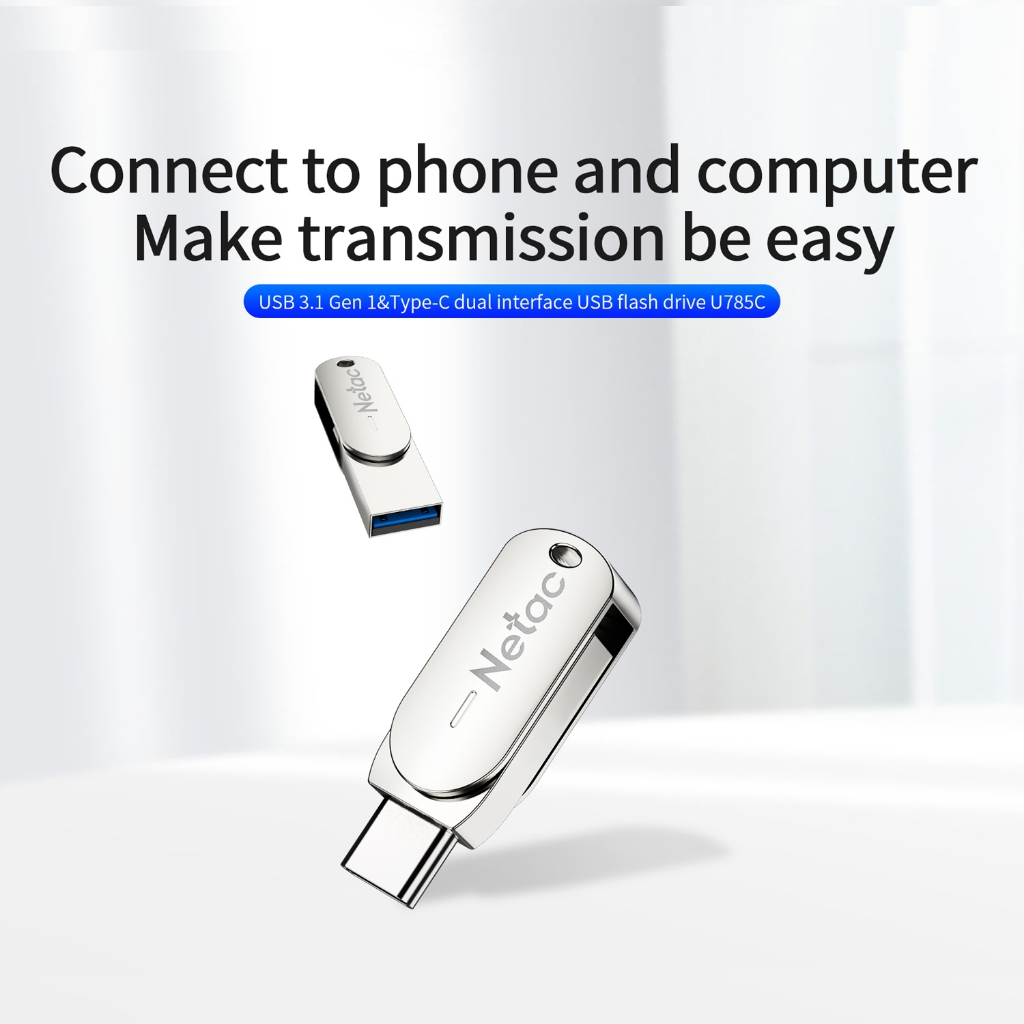 Jual Netac OTG Flashdisk U785C USB 3.0 + Type C Flash Drive 16GB Dual ...