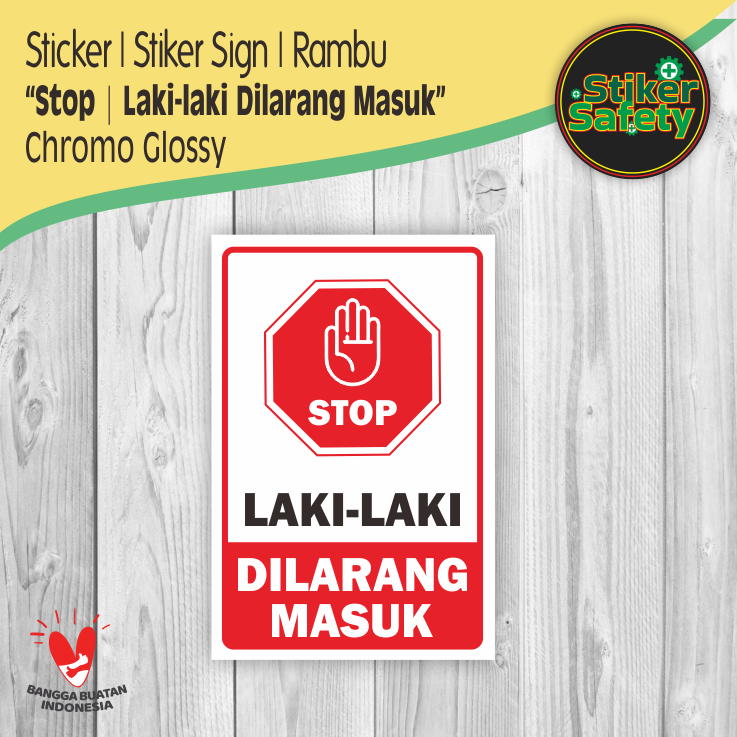 Jual Sticker Stiker Sign Rambu Stop Laki-Laki Dilarang Masuk | Shopee ...