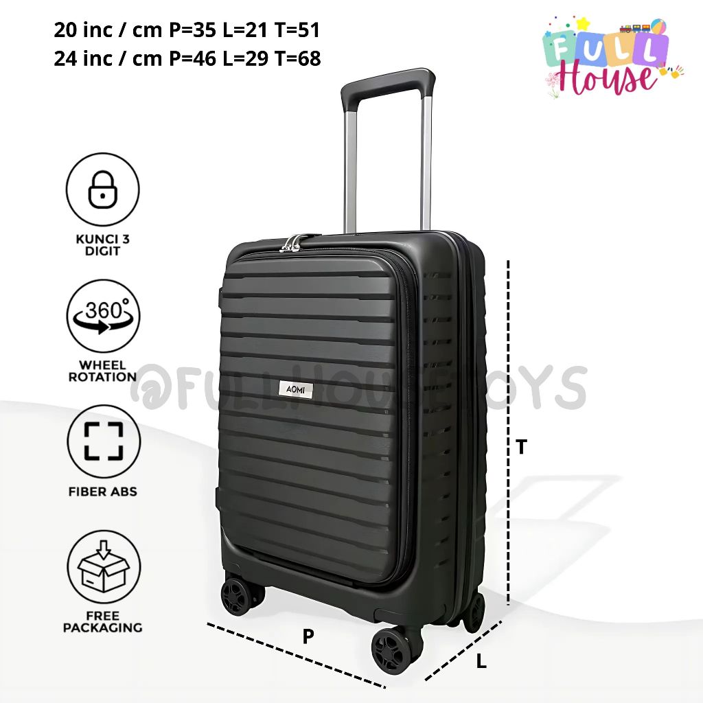 Jual Koper Travel - Bahan PP, TSA Lock, Roda 360°, Ringan (PP036 ...