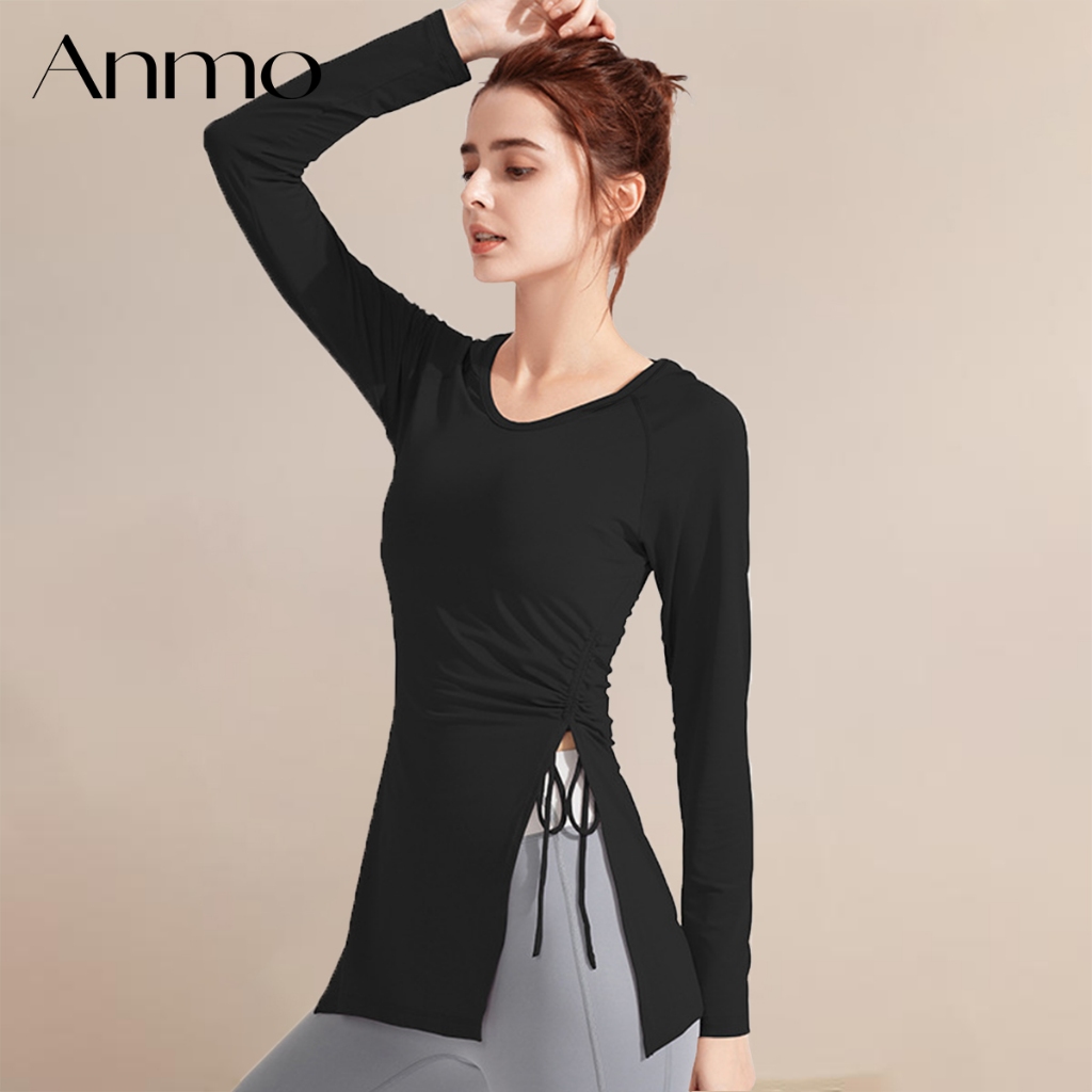 Jual ANMO-Atasan olahraga lengan panjang wanita untuk fitnesslari, yoga ...