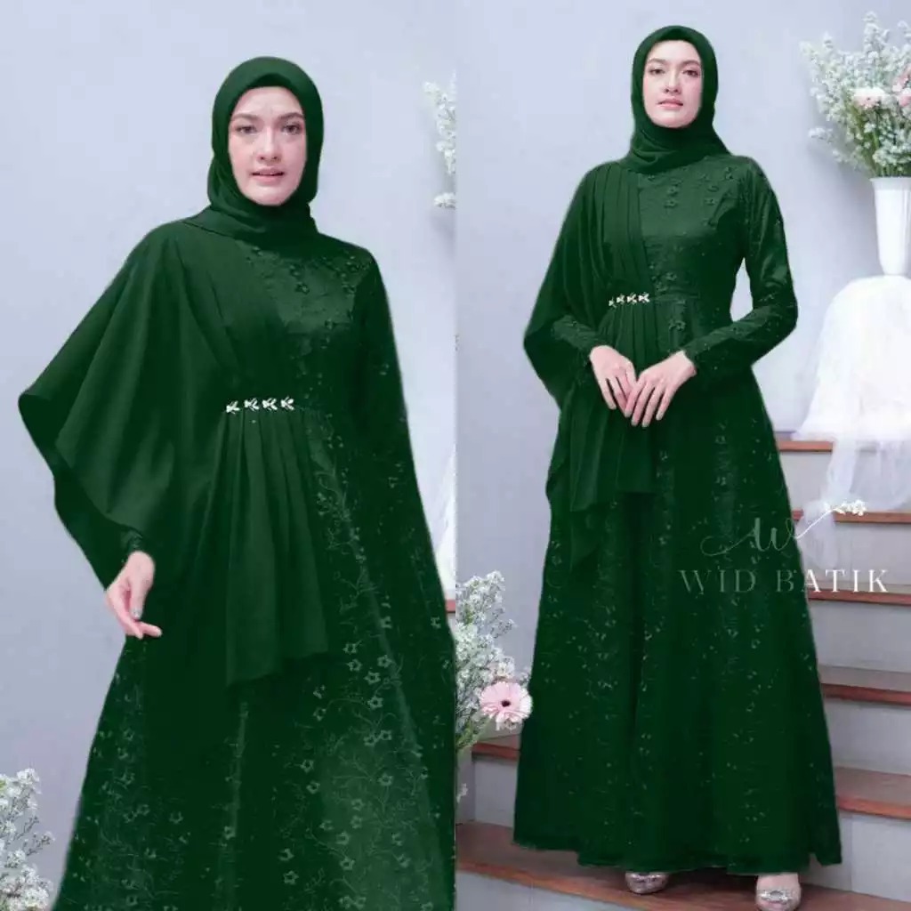 Jual Dress Brukat Aleena Full Payet Hijau Emerald Dress Kondangan ...