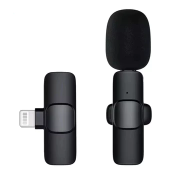 Wireless Lavalier Microphone Untuk IPhone Android Untuk YouTube Wawancara Vlog Podcast