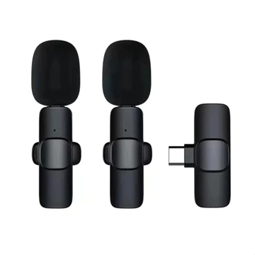 Wireless Lavalier Microphone Untuk IPhone Android Untuk YouTube Wawancara Vlog Podcast
