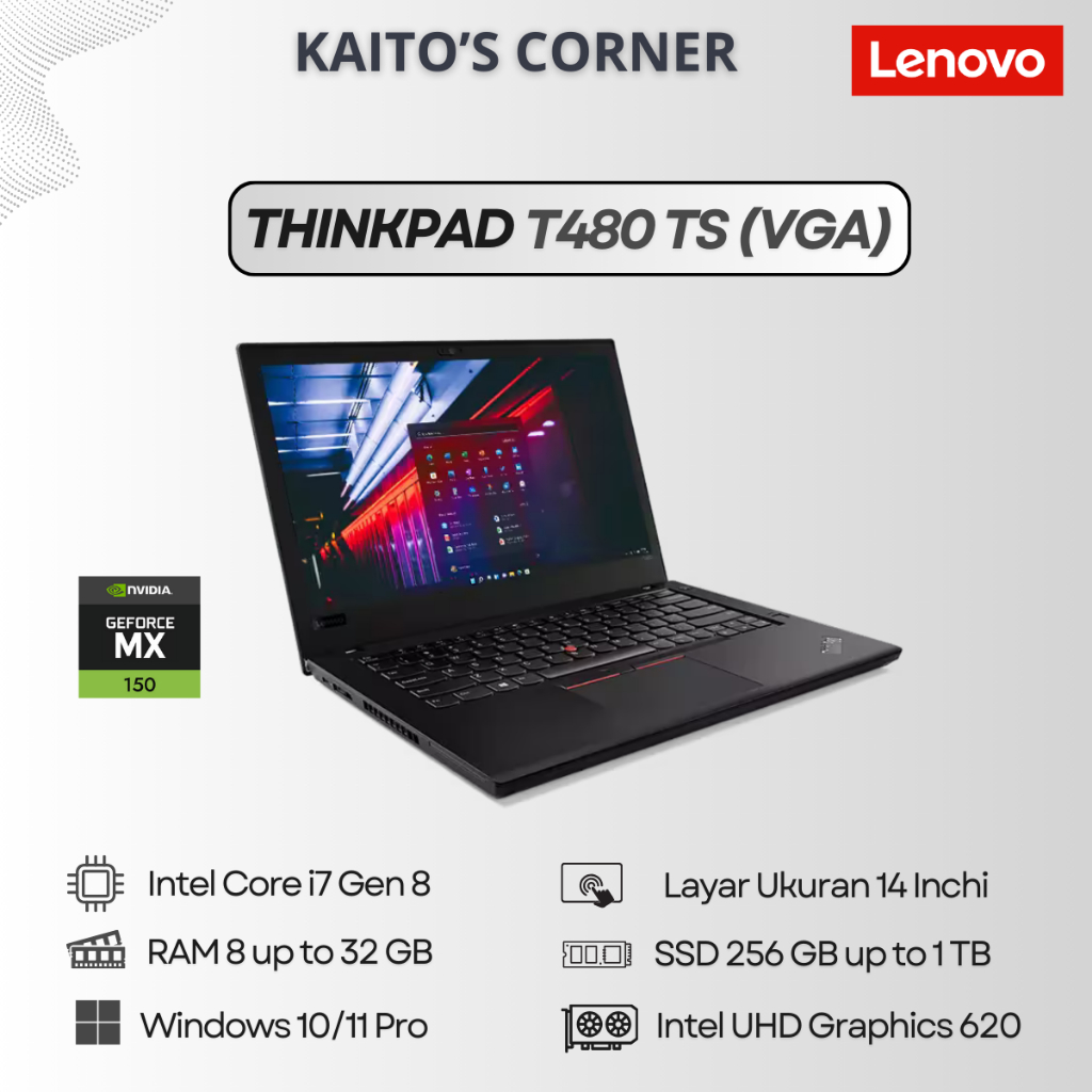 I7 8th Gen T480s Mx150 Lenovo ThinkPad T480, I7-8550U, 16GB RAM