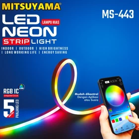 Mitsuyama Ms 443 Paket Lampu Neon Flex Running Led Remote 5M Rgb Lampu Warna Warni Led Running