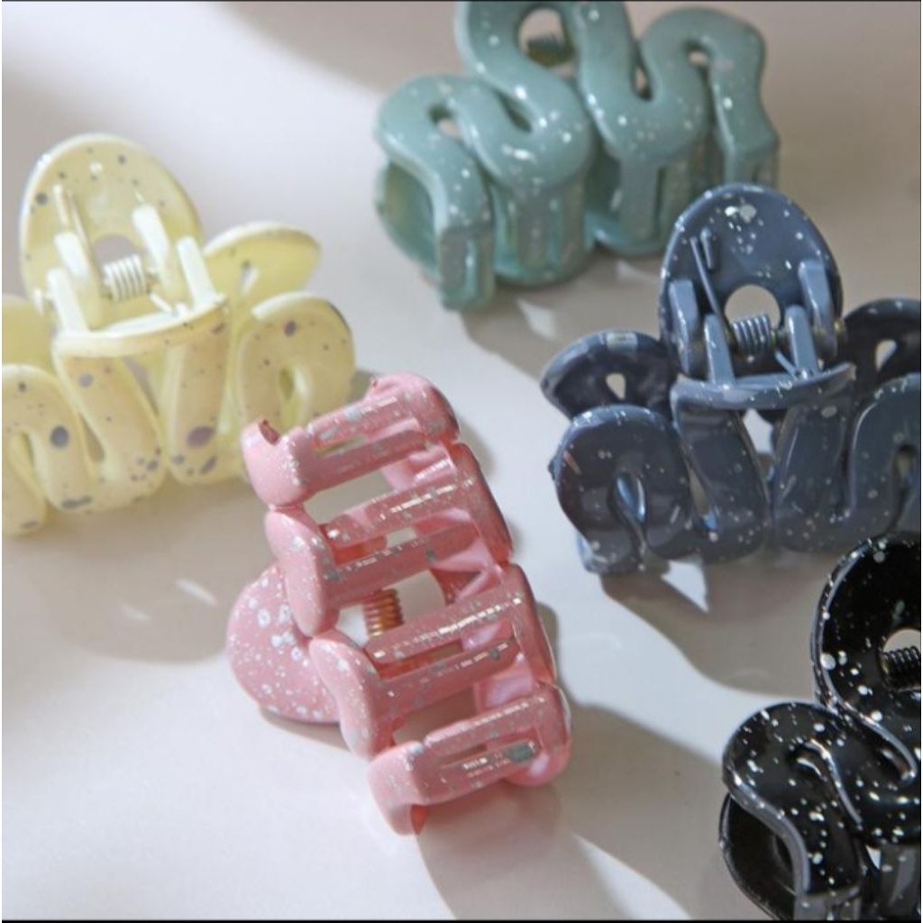 Jual TI_JEPITAN RAMBUT CLAW KOREA AHESTETIC WARNA FASTEL MATTE MOTIF ...