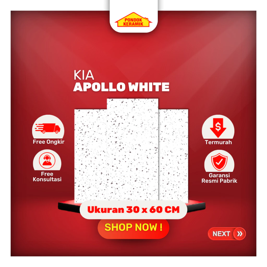 Keramik Dinding KIA 30x60 Apollo White Motif Putih Carara Glossy Motif Minimalis