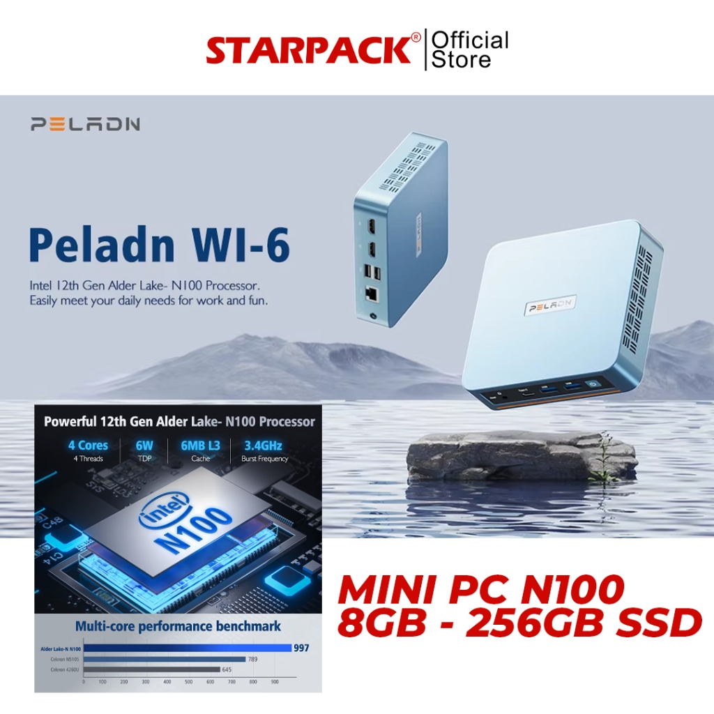Jual PELADN WI6 - MINI PC Intel N100 8GB 256G SSD Windows 11 Pro Wifi ...